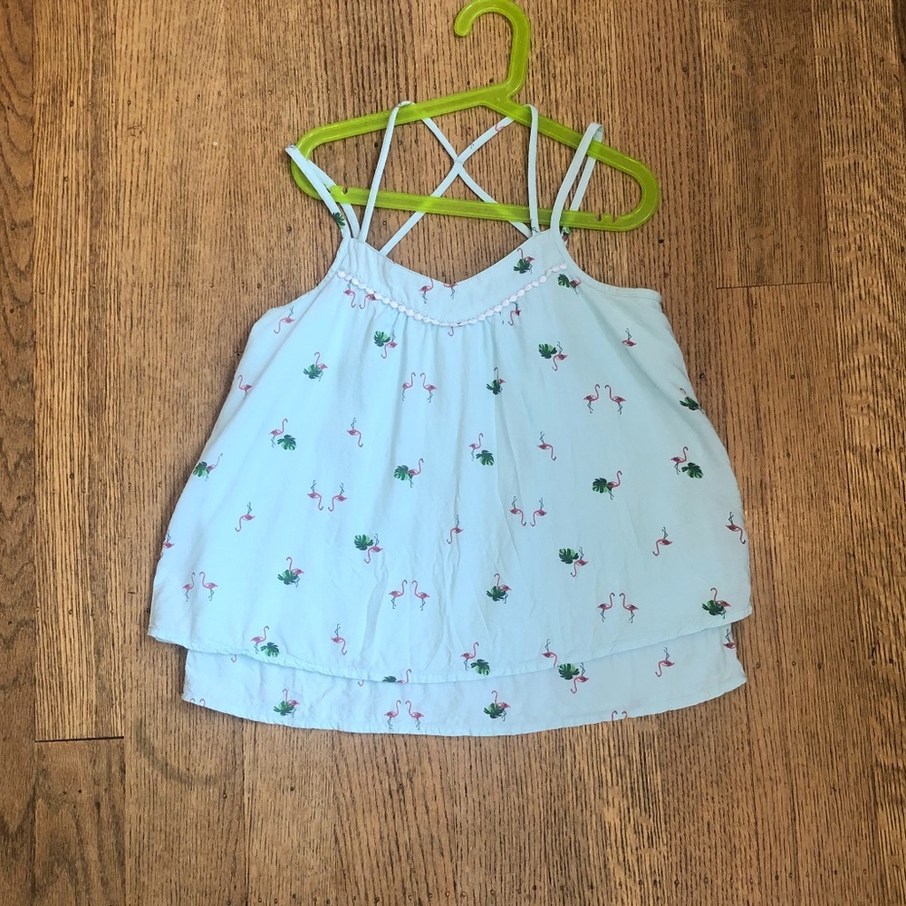 ⬇️$20Abercrombie Lite Blue Flamingo Pattern Top